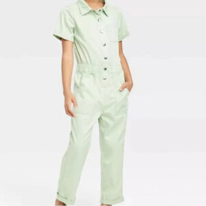 NWT Girls' Green Short Sleeve Jumpsuit